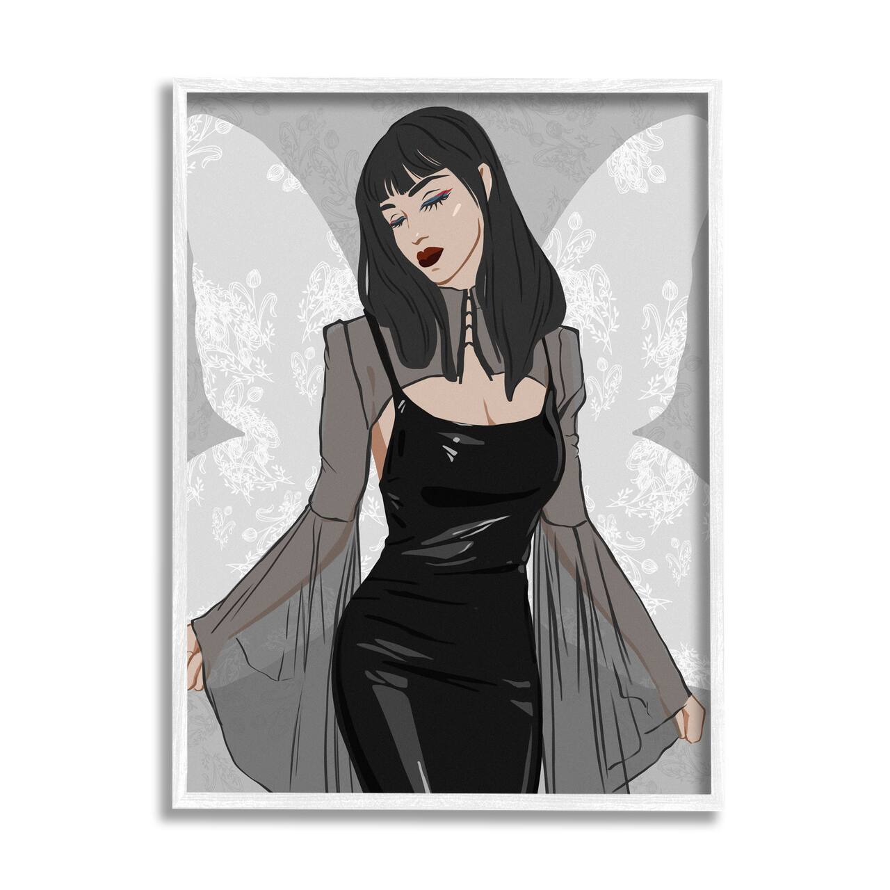 Stupell Industries Gothic Fashion Girl Framed Giclee Art